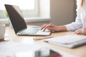 Woman at a computer